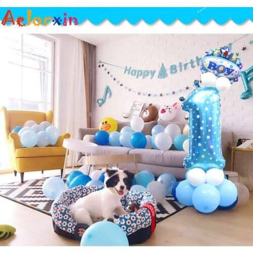 Baby Birthday Present Decoration Party Hat Cartoon Birthday Children Balloon Layout Inflatable Column 32-inch Digital