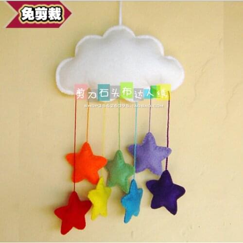 DIY love stars, clouds and wind chimes Fabric Felt kit Non-woven cloth Craft DIY Sewing set Handwork Material DIY needlework su