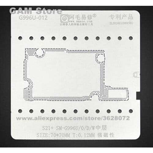 For Samsung S21+ SM-G996U0DW Middle Frame Board BGA Stencil Mid Layer Reball Solder Tin Plant Steel Mesh Weld Amaoe G996U-012