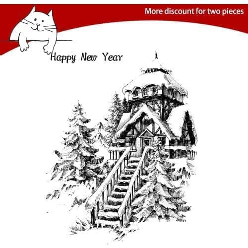 House Covered In Snow Clear Stamps For Scrapbooking Card Making Photo Album Silicone Stamp DIY Decorative Crafts