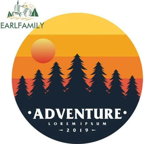 EARLFAMILY 13cm x 13cm for Adventurer Awaits Vinyl Car Stickers Personality Refrigerator Surfboard Decal DIY Car Door Protector