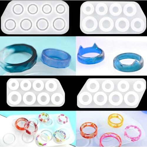 Diy Hole Resin Ring Molds Arc Jewellery Silicone Form Flat Moldes De Silicona Para Resina Epoxi Cat Shape Moule Bastelbedarf