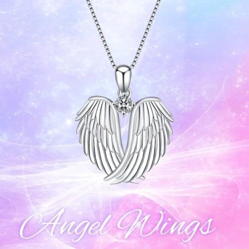 Exquisite fashion silvery necklace pendant Angel Wing Necklace womens Necklace