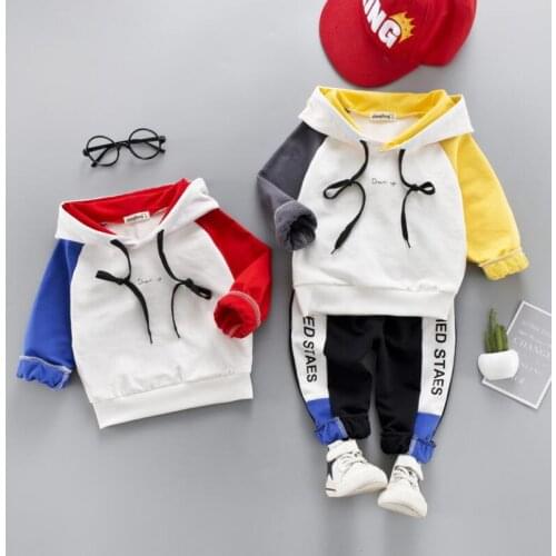 Boy casual clothing set children clothes kids cotton set hoodie+pants 2 pcs spring autumn baby boy suit toddler set for 1-4T