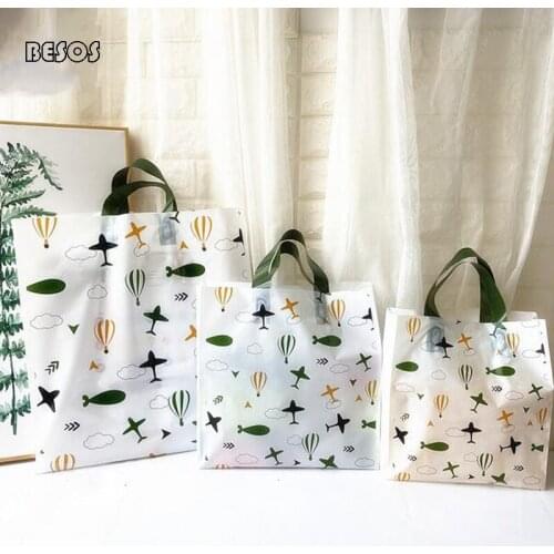 Creative Camouflage Cute Cartoon Airplane High Quality Plastic Tote Bag Childrens Wear Stationery Toy Gift Bag Packaging Bag