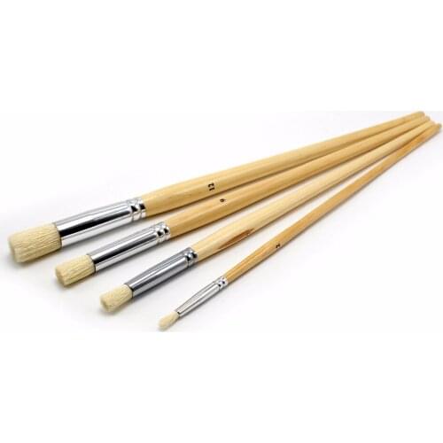 Hog Artist Brush Bristles Round Artist Watercolor Brush Oil Painting Brush Set brushes for painting school educational supplies