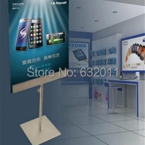 Mirror surface metal POP A3 poster frame A4 indoor tabletop banner rack desk sign poster banner label holder showing stand