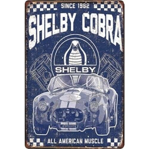 Metal Tin Sign Shelby Cobra Bar Pub Home Vintage Retro Poster Cafe ART
