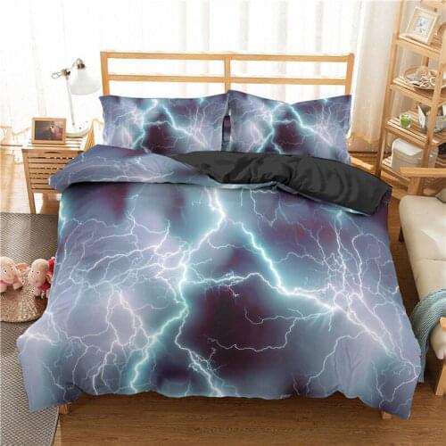 Lightning Storm Comforter Cover Set Breathable Machine Wash Twin Queen Colorful Pillow Cases Soft Home Bedding Quilt Covers