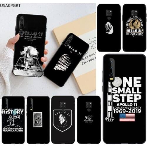 Apollo 11 Footprint Soft Rubber Phone Cover for Huawei P40 P30 P20 lite Pro Mate 30 20 Pro P Smart 2020 prime