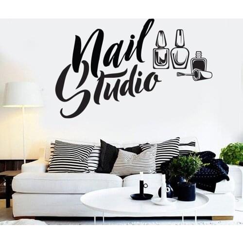 Manicure Salon Wall Decal Nail Studio Beauty Manicure Cosmetic Pattern Vinyl Stickers Removable Art Nail Salon Decoration Z892