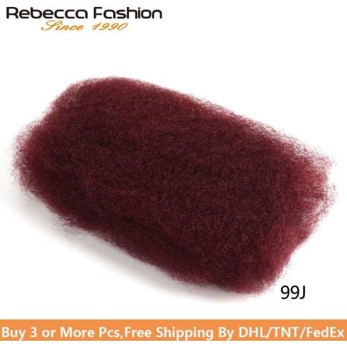 Rebecca Remy Human Hair Bulk No Attachment Brazilian Afro Kinky Curly Bulk For 1Pc Braiding Crochet Braids Light as a Feather