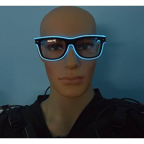 EL Wire Blue Light Glasses Growing Luminous Halloween Party Sunglasses Eyewear For Event Supplies DJ Club Stage Show