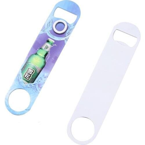 10pcs/lot Sublimation Blank Stainless Steel Bottle Cap Opener Flat Speed Heat Transfer Printing Bottle Opener Kitchen Tool