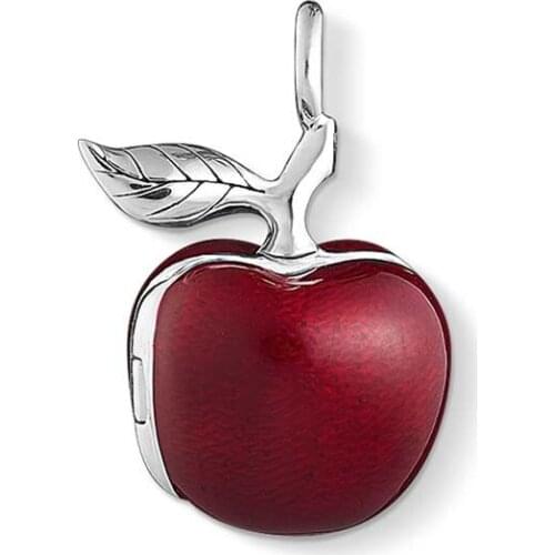 Silver Big Red Apple Necklace Pendants 2018 Fashion Chain Necklace Accessories Pendant Love Jewelry Bijoux Cute Gift for Women