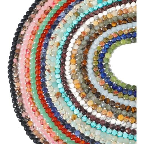 21 Colors Natural Stone Beads Flat Round Beads Round Loose Beads 6mm DIY Making Earring Bracelet Necklace Jewelry Accessories