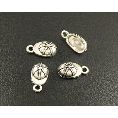 60pcs Silver Color Hat Charm Pendant DIY Necklace Bracelet Bangle Findings 5x11mm A1678
