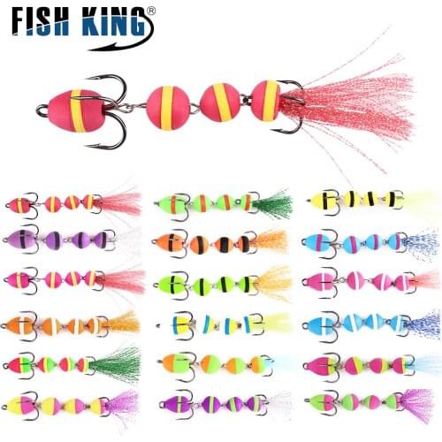 FISH KING 5.7g Insect Foam Bait Soft Fishing Lures Multi Jointed Artificial Baits With Treble Hook Bass Pike Swimbait Wobblers