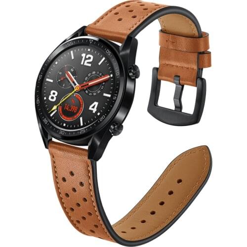 22mm watch strap for Samsung Galaxy watch 3 45mm belt Gear S3/Amazfit pace Genuine Leather Bracelet Huawei GT 2-2e-pro 46mm band