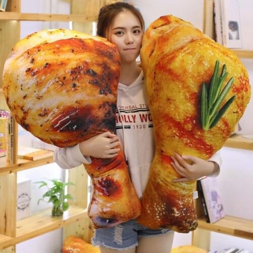 Cute plush toy food Reallife style Chicken leg chick wing drumstick fried rice noodles pillow cushion birthday gift