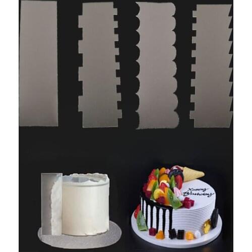 Factory Cheap Transparent Acrylic Cream Scraper Icing Frosting Buttercream Large Cake Smoother Scraper for Kitchen Baking Tools