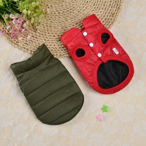 Pet Dog Winter Coat Clothes For Dogs Warm Thicken Solid Color Dog Clothes For Small Dog Red Green Christmas Style Big Dog Jacket