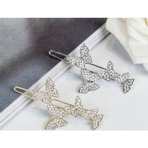 1pc Fashion Rhinestone Hair Barrette Butterfly Decor Hair Pin Bridal Hair Clip For Women Girls Hair Accessories Party Dress Up