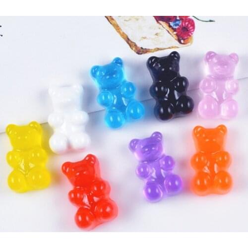 10-50Pcs Transparent Bear Candy Flat Back Plane Resin Accessories Women Earrings Necklaces Pendant Jewelry DIY Crafts Supplies