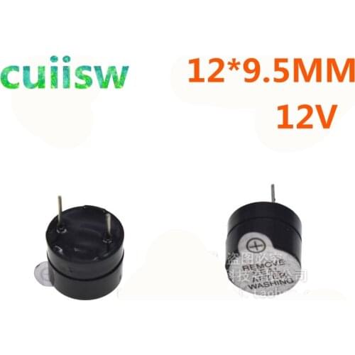 100pcs 12v Active Buzzer Magnetic Long Continous Beep Tone Alarm Ringer 12mm MINI Active Piezo Buzzers Fit 12*9.5MM