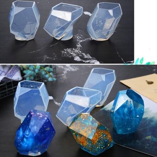 3 Irregularly Cut Stone Silicone Molds, Dried flower Resin decoration process, DIY jewelry cutting molding epoxy resin mold