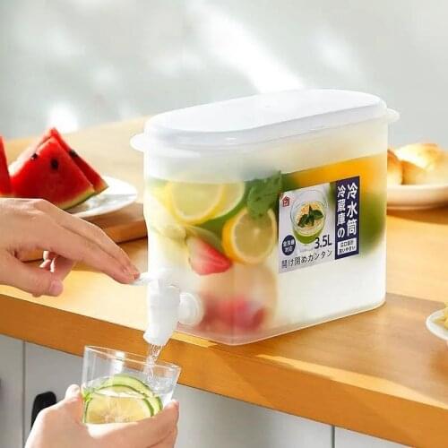 Household Cold Water Cylinder with Faucet Anti-blocking Fruit Teapot Anti-Storage Bucket Plastic Resistant to Cold and Hot