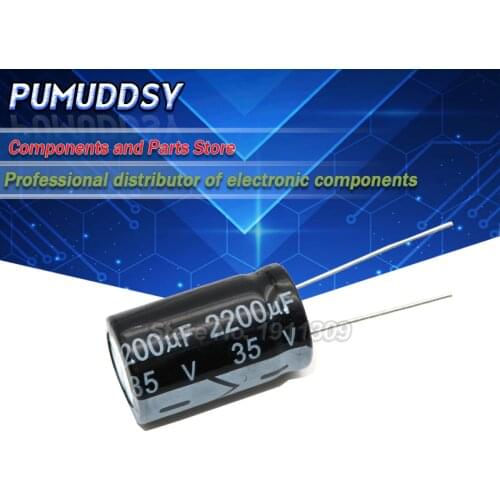 5PCS Higt quality 35V2200UF 16*25mm 2200UF 35V Electrolytic capacitor