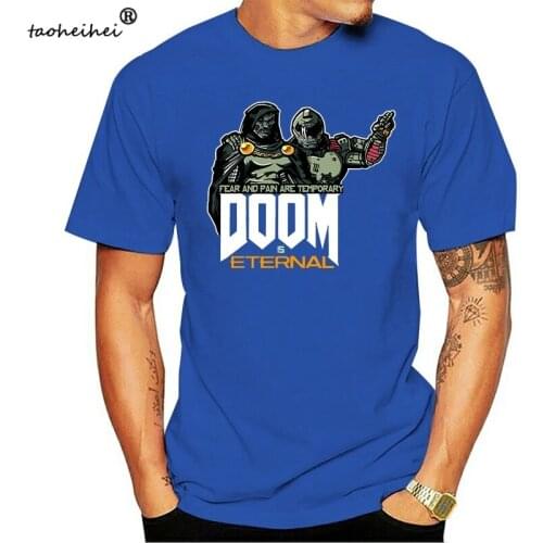 Doom Eternal Shooter Games T-Shirt Black-Navy For Men-Women-Youth Oversized Tee Shirt