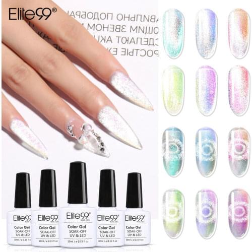 Elite99 10ml Shiny Galaxy Chameleon Cat Eye UV Gel Nail Polish Varnish Semi Permanant Nail Art Need Led Lamp Top And Base Coat
