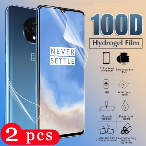 2Pcs soft full cover for oneplus 8 7 7t pro 6t Z hydrogel film protective film phone screen protector Not Glass smartphone