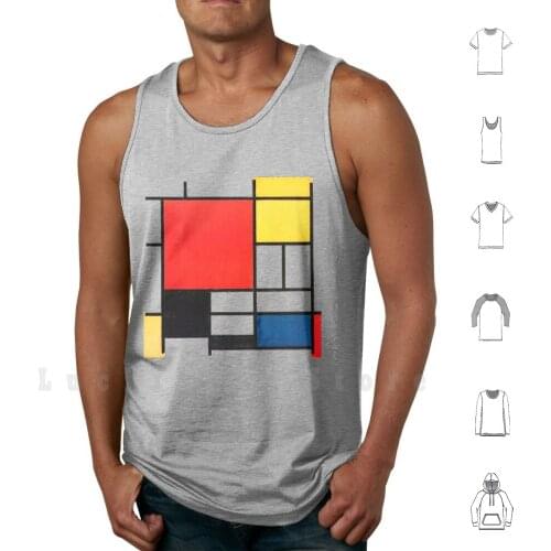 Piet Mondrian Tank Tops Vest Sleeveless Mondrian Piet Mondrian De Stijl Mondrian Painting