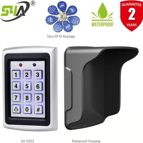 S4A RFID Metal Access Control Keypad Outdoor Door Opener Electronic Lock System with Keychains and Waterproof Rainproof Cover