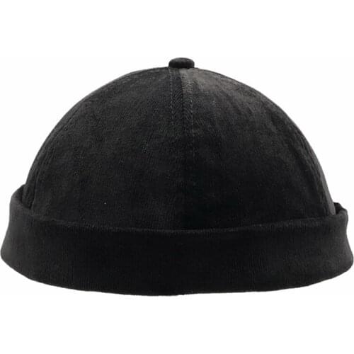 Pumpkin Hat Unisex Corduroy Adjustable Brimless Hat Men Retro Skullcap Sailor Cap Hip-hop Cap Women Casual Solid French Harajuku