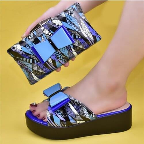 Doershow fashion shoe and bag set for party Italian shoe with matching bag new design lady matching shoe and bag set HRF1-5
