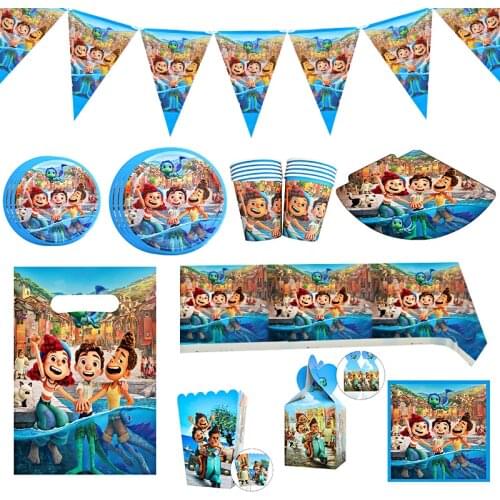 Omilut Luca Birthday Party Disposable Plates/Cups/Napkins/Balloon Pixar Luca Baby Shower 1th Birthday Party Supplies