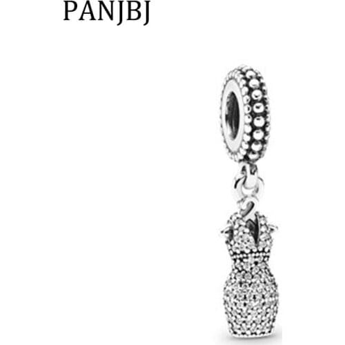 Authentic 925 Sterling Silver Charm Bead Dazzling Dress Pendant Charms Fit Pandora Original Bracelets DIY Jewelry 2019