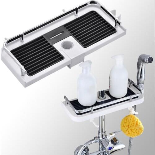 Waterproof Shower Storage Rack Wall Mounted Bathroom Shelf Durable Shampoo Tray Holder Punch-free Floating Shelf for Bathroom