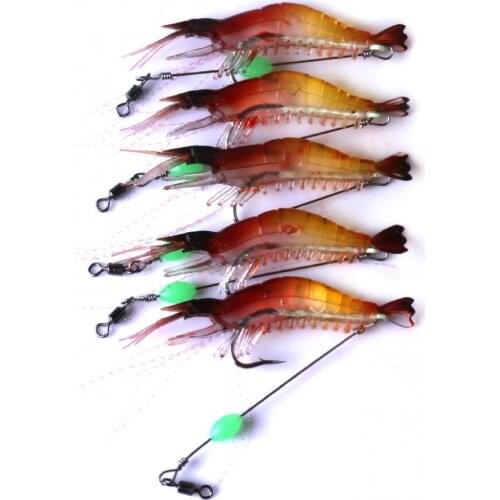 Portable Durable 8cm Luminous Plastic Simulation Soft Shrimp Fake Lure Faux Bait Fishing Tackle Faux Bait Fishing Accessories