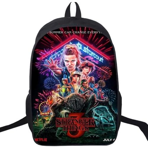 Stranger Things Backpack Students School Shoulder Bags Boys Girls Fashion Daily Backpack Teenagers Travel Rusksack
