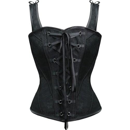 Sexy Corset Womens Ladies Steel Boned Lace up Victorian Waist Trainer Bustier Tops Halter Overbust Corsets Plus Size XS-6XL