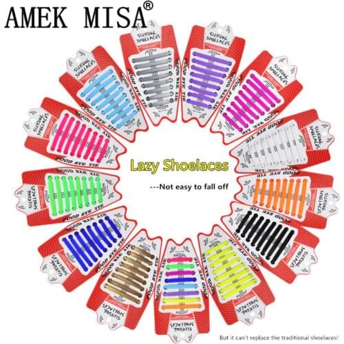 16pc/lot Silicone Elastic Shoelaces for Men Women Special Shoelace No Tie Shoe Laces Hammer Anti-shedding Kids Lacing Zapatillas