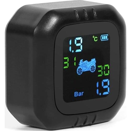 Motorcycle TPMS Tire Tyre Pressure Monitor System 2 Wireless External Sensors Precision temperature: +/-3 C Degrees Celsius