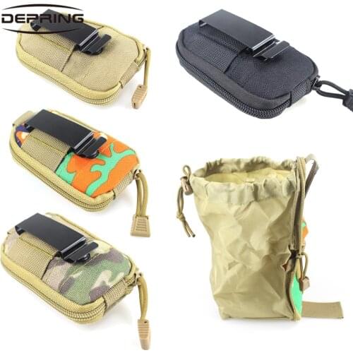 Tactical MOLLE Magazine Pouch Drop Dump Pouch Belt Pack Waist Bag Airsoft Military Ammo Pouch Utility Foldable Storage Bag