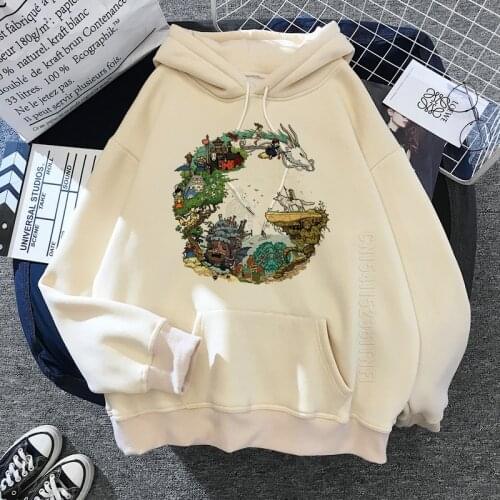 Totoro Hoodies Studio Ghibli Cute Anime Funny Cartoon Men Harajuku Ullzang Kawaii Graphic Streetwear Warm Hoody Female