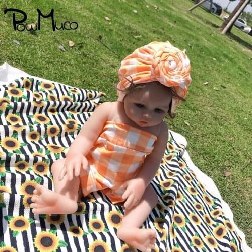 Powmuco Comfortable Breathable Toddler Hat and Bread Pants Set Cute Cartoon Print Baby Girls Turban Cap Children Accessories